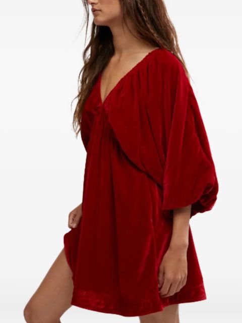 Free People Portia velvet mini dress - Red - zdjęcie produktu nr 2