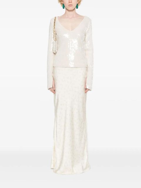 ROTATE BIRGER CHRISTENSEN V-neck top - Neutrals - zdjęcie produktu nr 2