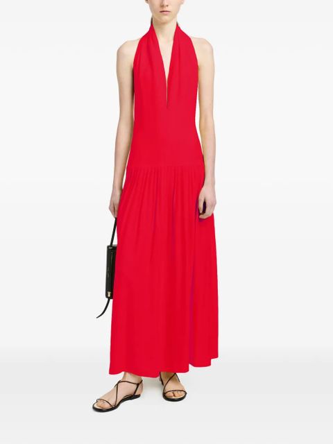 Proenza Schouler Tala V-neck georgette maxi dress - Red - zdjęcie produktu nr 2