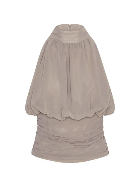 ROTATE BIRGER CHRISTENSEN chiffon ruched blouse - Brown - zdjęcie produktu nr 1