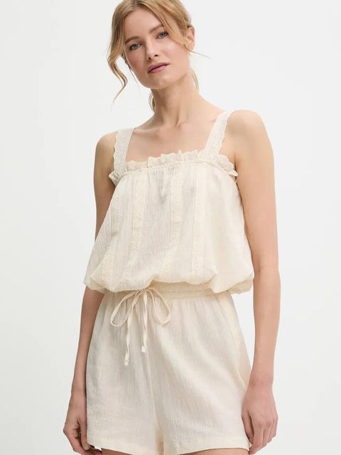 Answear.LAB bluzka i szorty bawełniane damski kolor beżowy - zdjęcie produktu nr 1