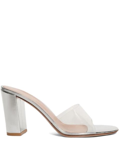Gianvito Rossi 85mm block-heel clear sandals - White - zdjęcie produktu nr 1