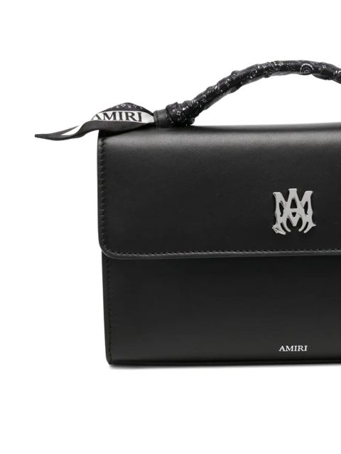 AMIRI logo-plaque leather tote bag - Black