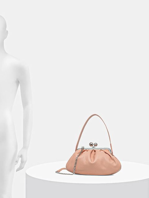 Weekend Max Mara torebka skórzana CUBICO kolor różowy 2615511174600