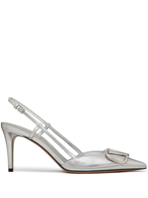Valentino Garavani 80mm VLogo slingback pumps - Silver