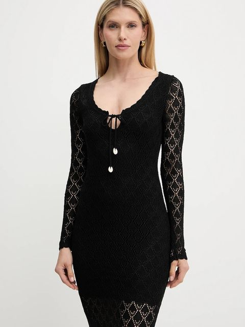 Guess sukienka ALBA kolor czarny maxi prosta W5YK85 Z0010
