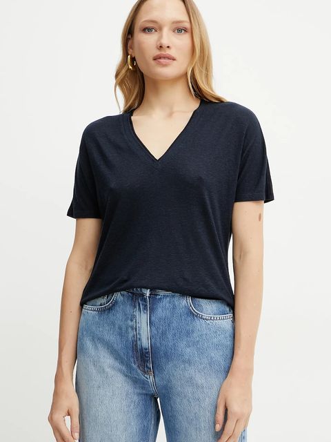 BOSS t-shirt z domieszką lnu - zdjęcie produktu nr 2