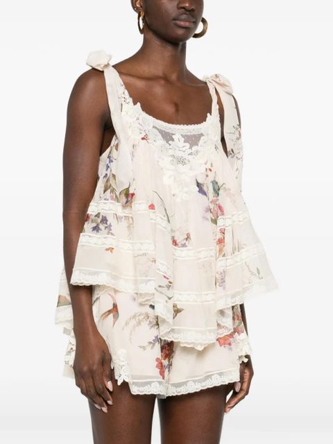 ZIMMERMANN Patience floral lace top - Neutrals