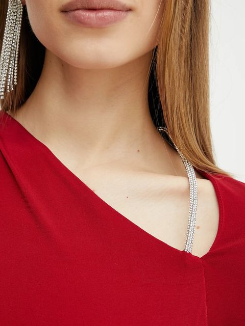 Herve Leger sukienka Abby kolor czerwony mini dopasowana RMJ8503223