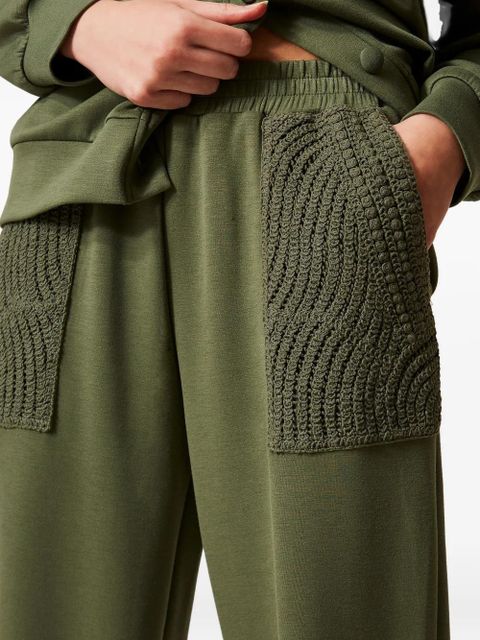 TWINSET crochet-detail track pants - Green