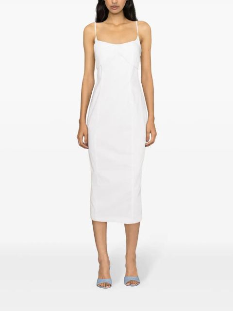ROTATE BIRGER CHRISTENSEN shirred-panel poplin midi dress - White