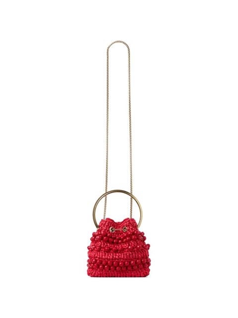 Jimmy Choo beaded handle bucket bag - Red - zdjęcie produktu nr 2