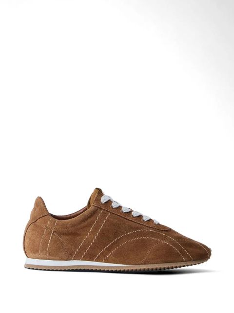 TOTEME Flex lace-up leather sneakers - Brown