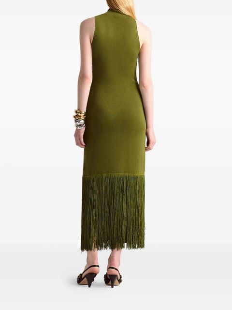 Altuzarra Cash mock-neck fringe dress - Green - zdjęcie produktu nr 2
