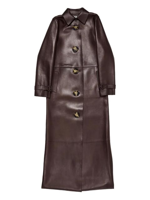 Acne Studios leather long coat - Brown