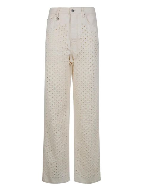 AMIRI laser-cut wide leg denim - Neutrals - zdjęcie produktu nr 1