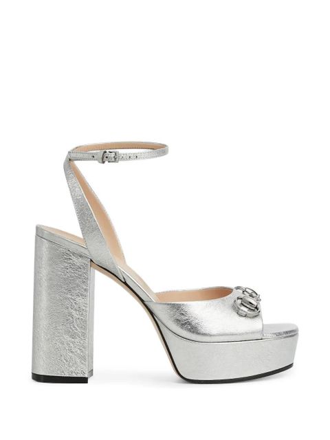 Gucci Horsebit platform sandals - Silver - zdjęcie produktu nr 2