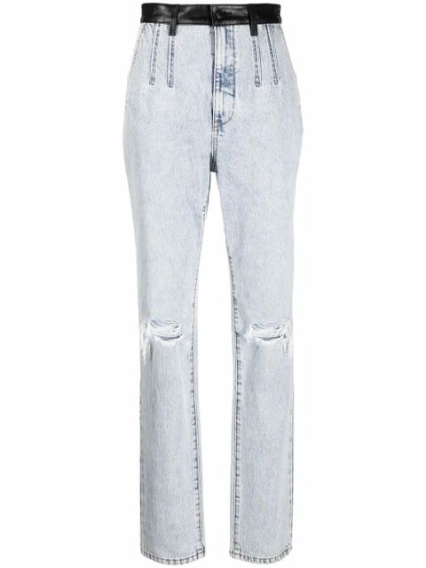 Alexander Wang pebble bleach-wash high-waist jeans - Blue - zdjęcie produktu nr 1