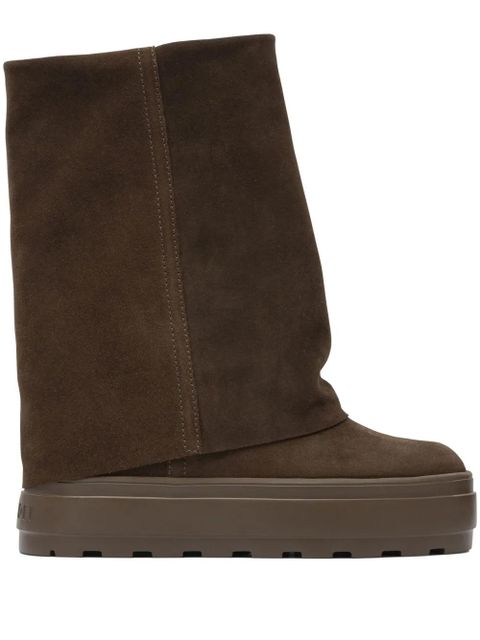 Casadei folded platform ankle boots - Brown - zdjęcie produktu nr 1