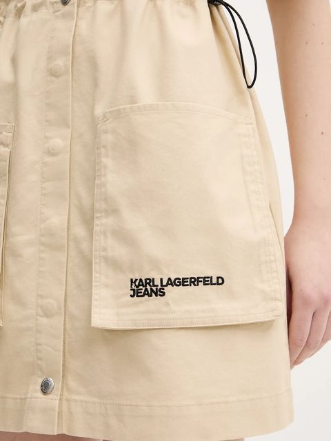 Karl Lagerfeld Jeans sukienka kolor beżowy mini prosta A2W13017