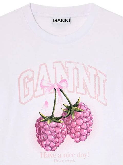 GANNI graphic-print T-shirt - White - zdjęcie produktu nr 2