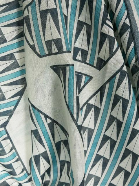 Lanvin geometric-print scarf - Blue - zdjęcie produktu nr 2