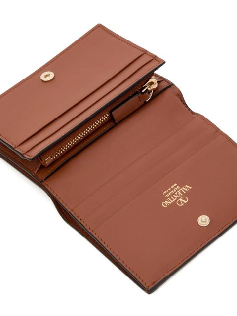 Valentino Garavani VLogo Walk small calfskin wallet - Brown