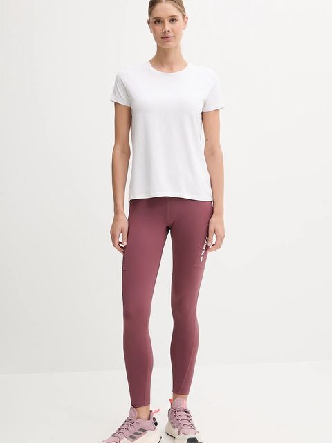 adidas TERREX legginsy Multi damskie kolor czerwony gładkie JE9423