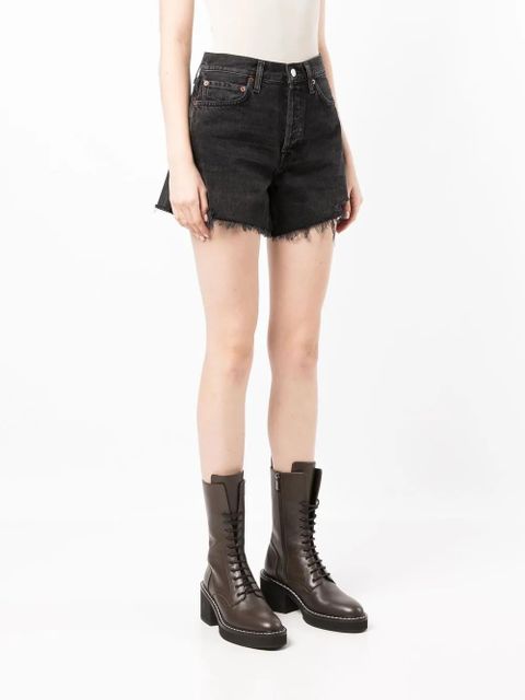 AGOLDE raw-cut denim shorts - Black