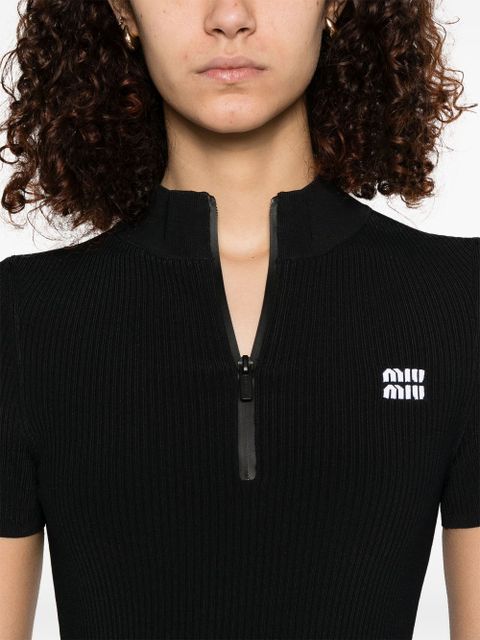 Miu Miu ribbed mini dress - Black