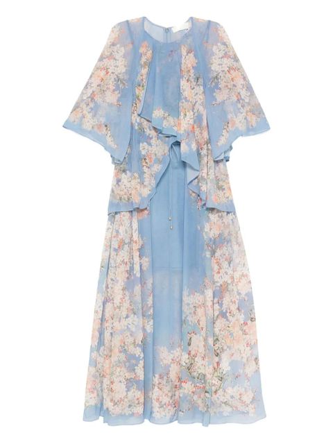 ZIMMERMANN floral-print ruffled dress - Blue - zdjęcie produktu nr 1