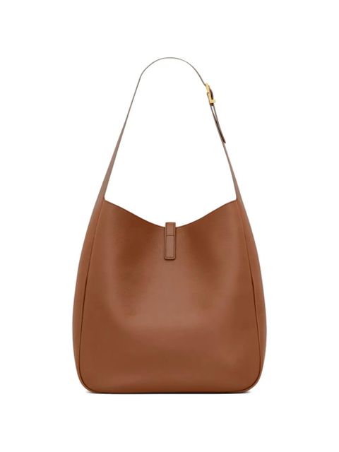 Saint Laurent large LE 5 À 7 logo-plaque shoulder bag - Brown - zdjęcie produktu nr 2