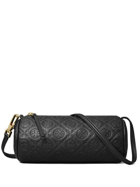 Tory Burch T monogram pebble cylinder bag - Black - zdjęcie produktu nr 1