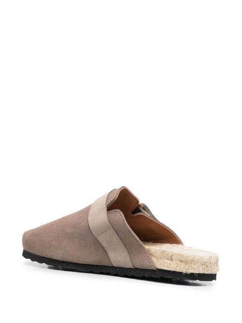 Manebi suede round-toe mules - Brown