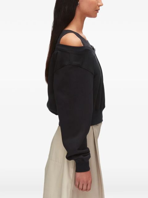 3.1 Phillip Lim cold-shoulder safety-pin top - Black