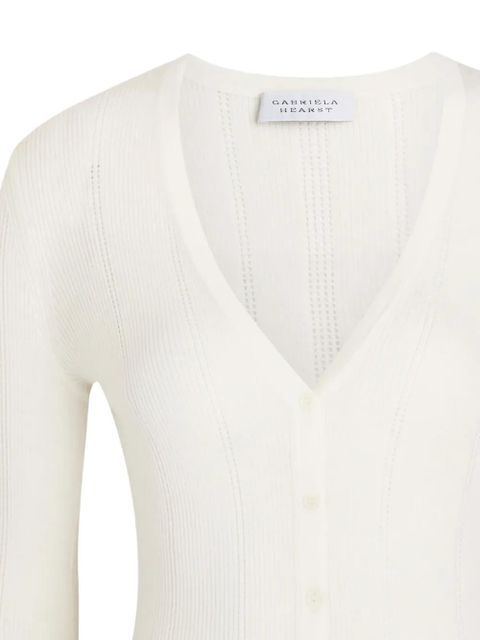 Gabriela Hearst Lillian V-neck button cardigan - Neutrals - zdjęcie produktu nr 2