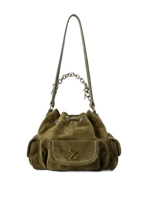 Off-White Dumbo.B chain suede bucket bag - Green