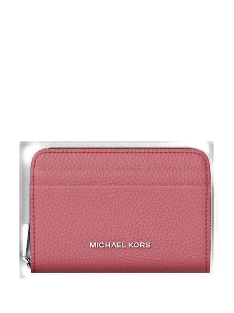 Michael Kors pebbled-leather card case - Pink