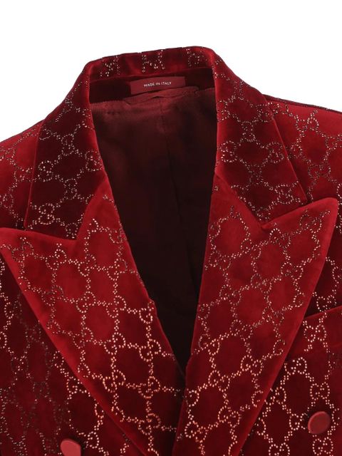 Gucci patterned double-breasted blazer - Red
