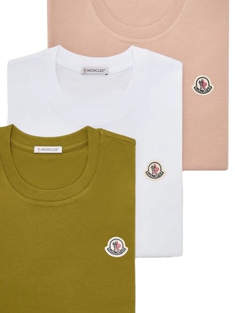 Moncler multi-colour set of three patch T-shirts - Green - zdjęcie produktu nr 2