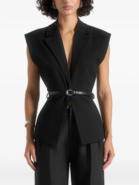 Manière De Voir Linda belted waistcoat - Black - zdjęcie produktu nr 1