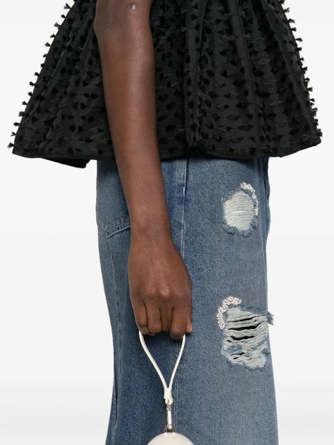 Simone Rocha distressed-effect midi skirt - Blue