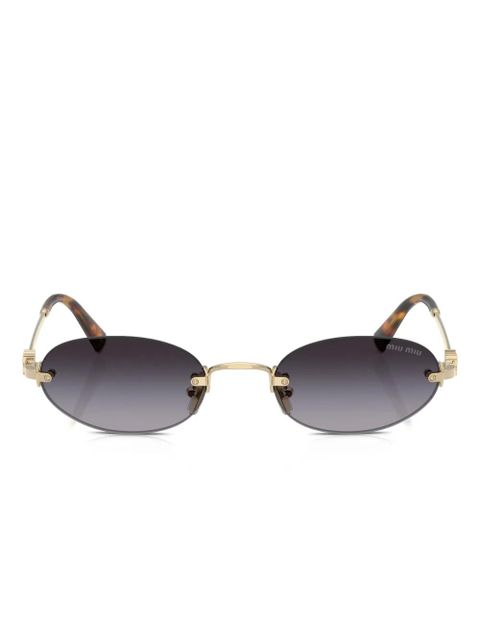 Miu Miu Eyewear oval-frame sunglasses - Gold - zdjęcie produktu nr 2