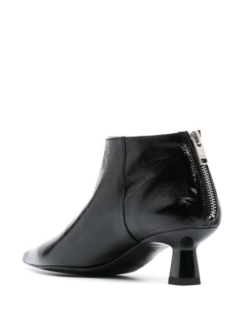 GANNI point-toe 50mm crop boots - Black