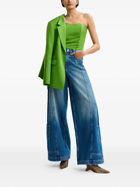 Essentiel Antwerp smocked-back tube top - Green - zdjęcie produktu nr 2