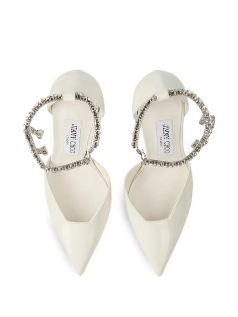 Jimmy Choo 100mm Stevie crystal-embellished pumps - White