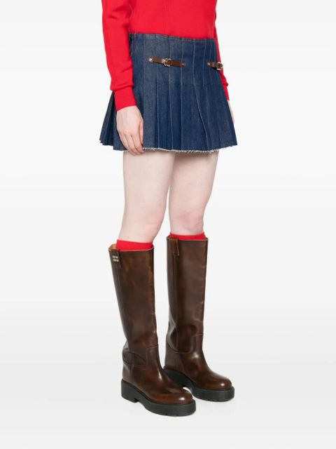 Maje pleated buckle-fastening mini skirt - Blue - zdjęcie produktu nr 2