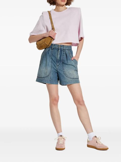ISABEL MARANT Zaely padded-shoulder cropped top - Pink - zdjęcie produktu nr 2