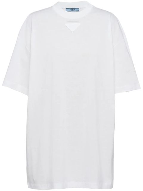 Prada triangle-logo jersey T-shirt - White - zdjęcie produktu nr 1
