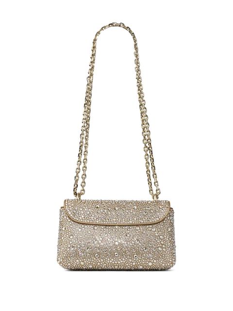Jimmy Choo small Curve embellished chain crossbody bag - Gold